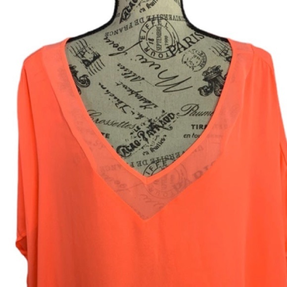 Torrid Top fluorescent orange Blouse or use as bathing suit cover-up women’s 5X - Picture 10 of 12